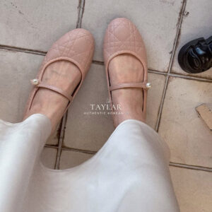 Pearl Strap Quilted Flats