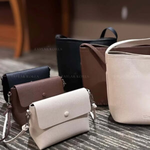 Minimal Bucket Tote 2 in 1 - Cowhide Leather