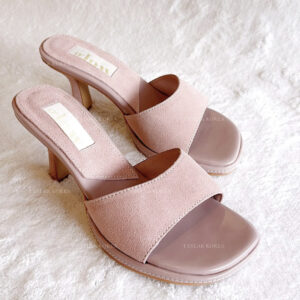 Cowhide Suede Mule Heel 7cm (Reality Pic)