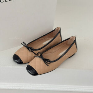 Quilted Charm Cap-Toe Flats 1cm