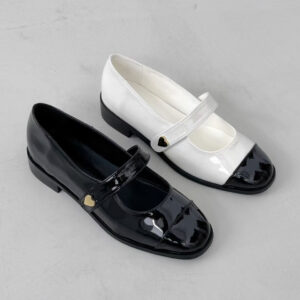 Two-Tone Patent Mary Jane Flats